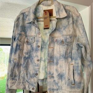 Levi’s Women’s Ex-Boyfriend Trucker Jacket Blue/White Size Large